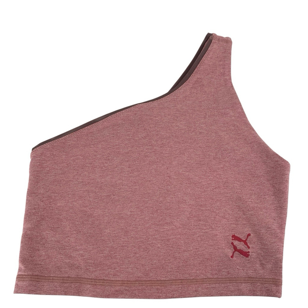 NWT PUMA Exhale One Shoulder Pink Yoga Bra Crop Top Cara Delevingne SAMPLE RARE